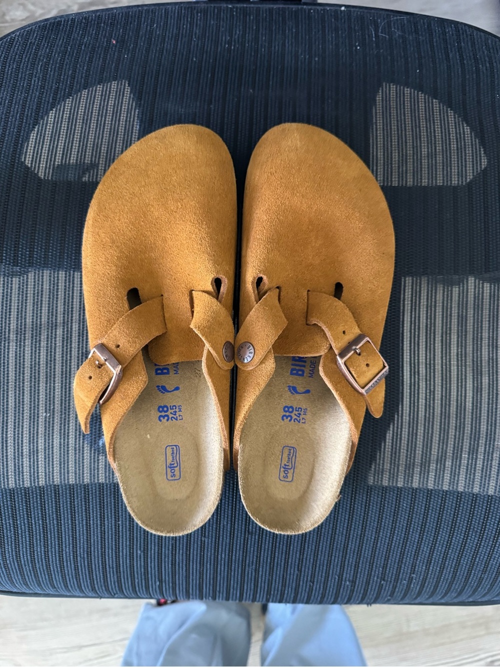 Birkenstock - Suede Boston Clog in Mink, Size 38